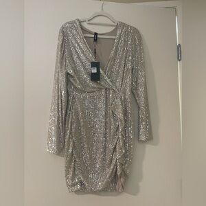 Silver Sequin Dress NWT
